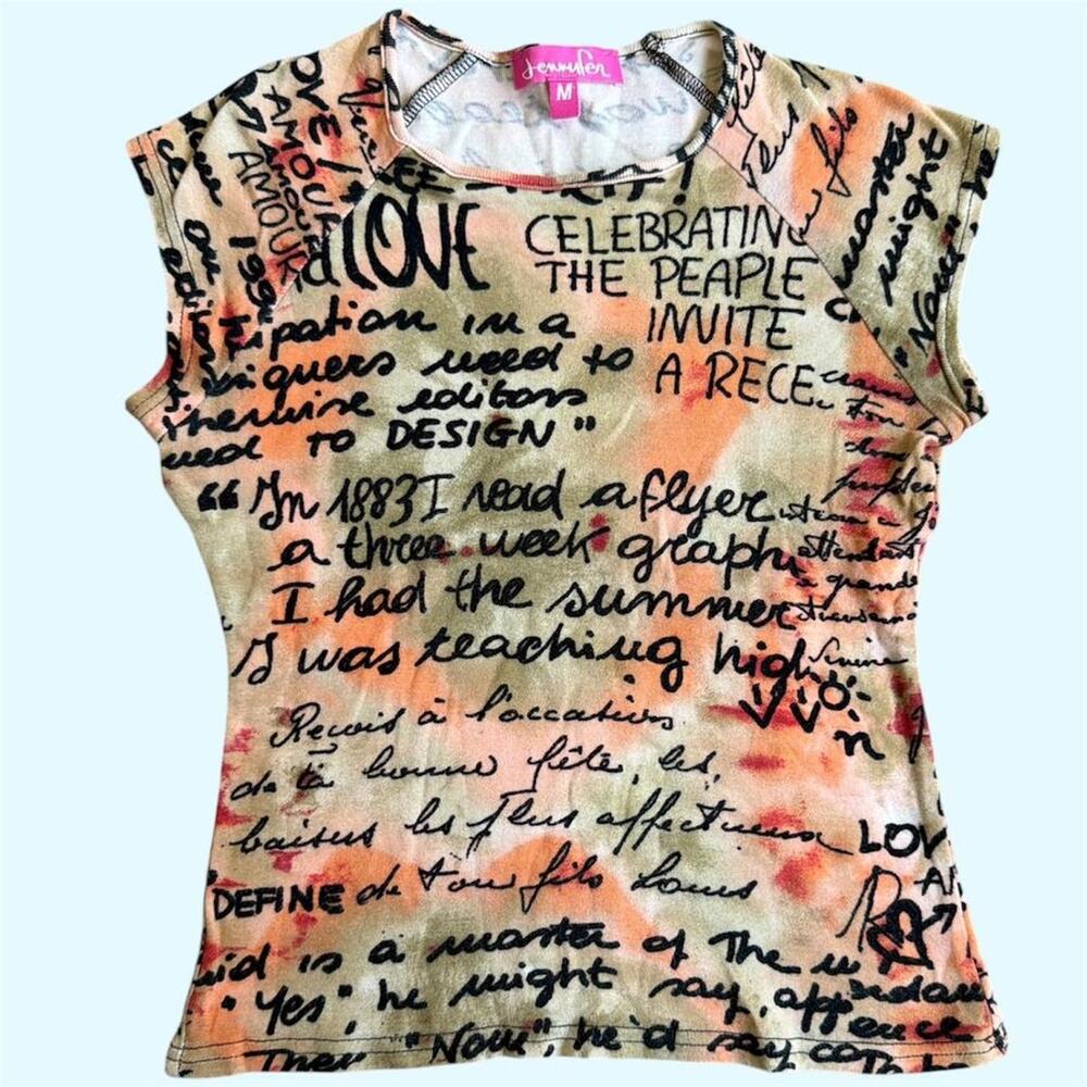 Euro brand jennyfer multicoloured graphic print baby tee